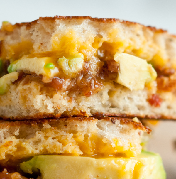 Whimper grilled cheese with bacon jam & avocado