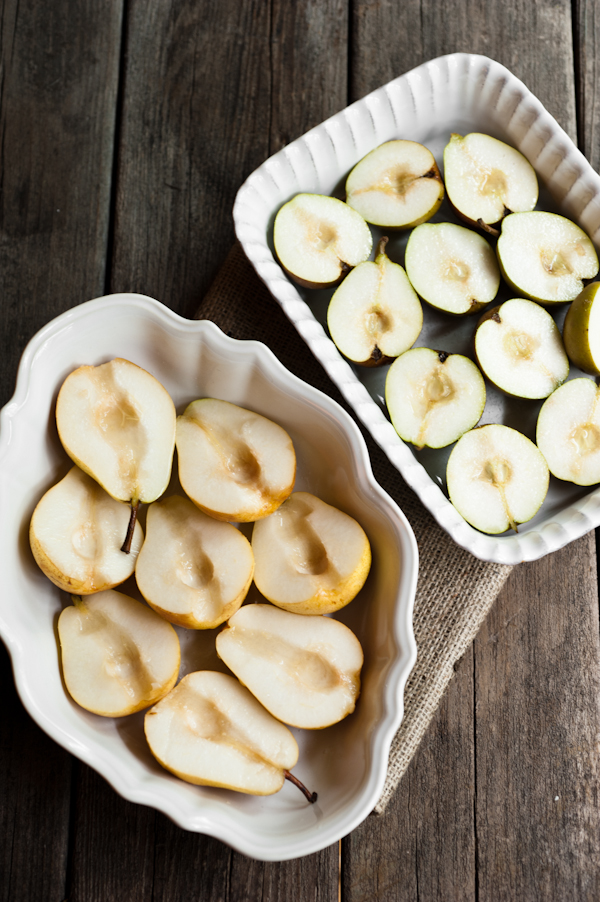 Pears, ready for baking.