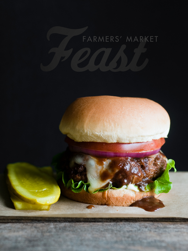 Hamburger with fontina and steak sauce