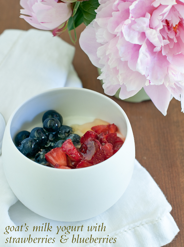 goat's milk yogurt with fresh berries and honey gluten-free