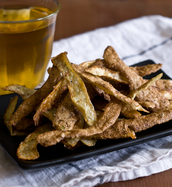 Potato peel fries, close-up