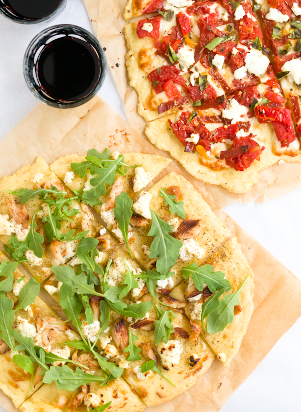 smoked trout & roasted garlic vs. pepperoni & roasted red peppers